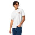 Unisex pique polo shirt, White, front view