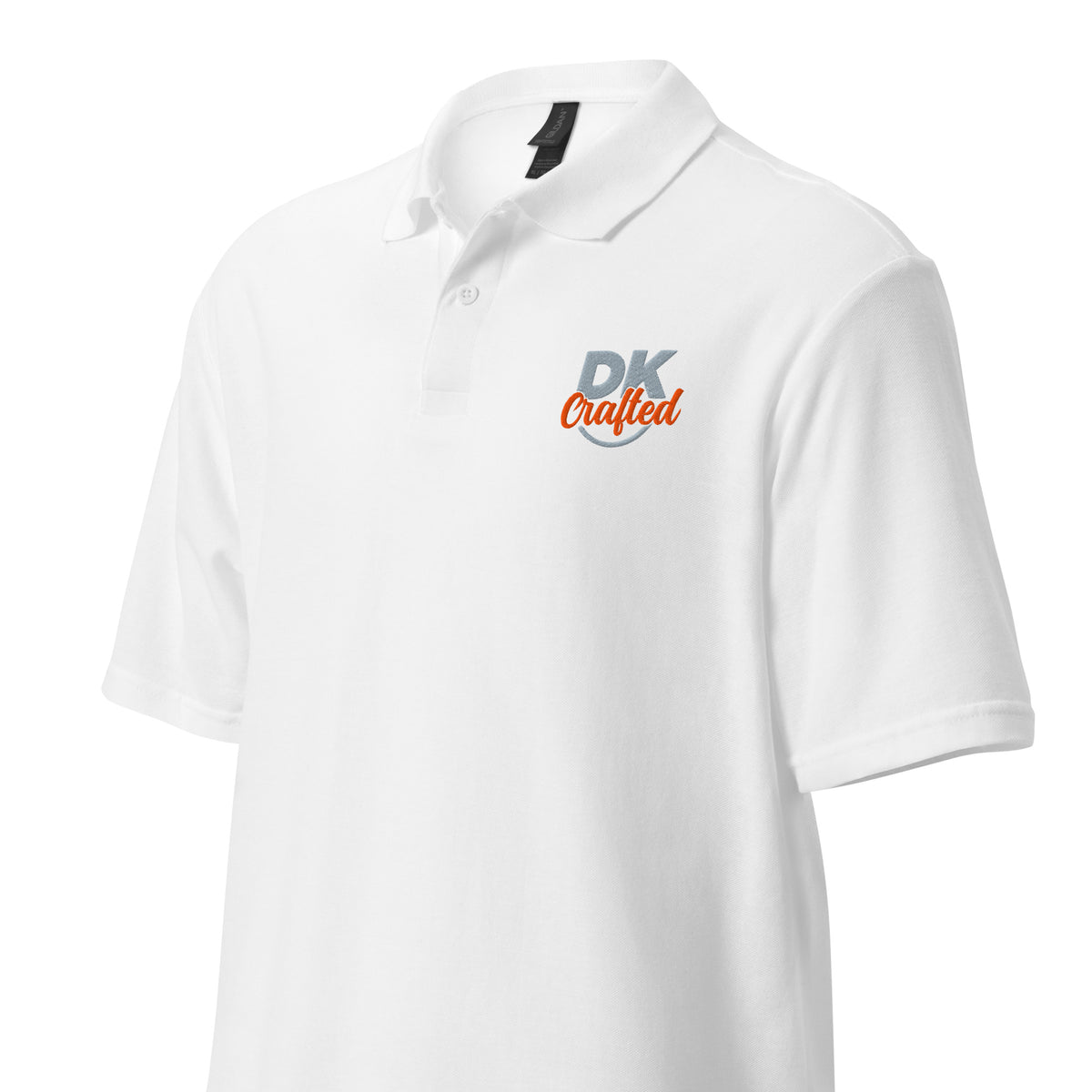 Unisex pique polo shirt, White, left front view
