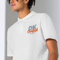 Unisex pique polo shirt, White, fabric detail view