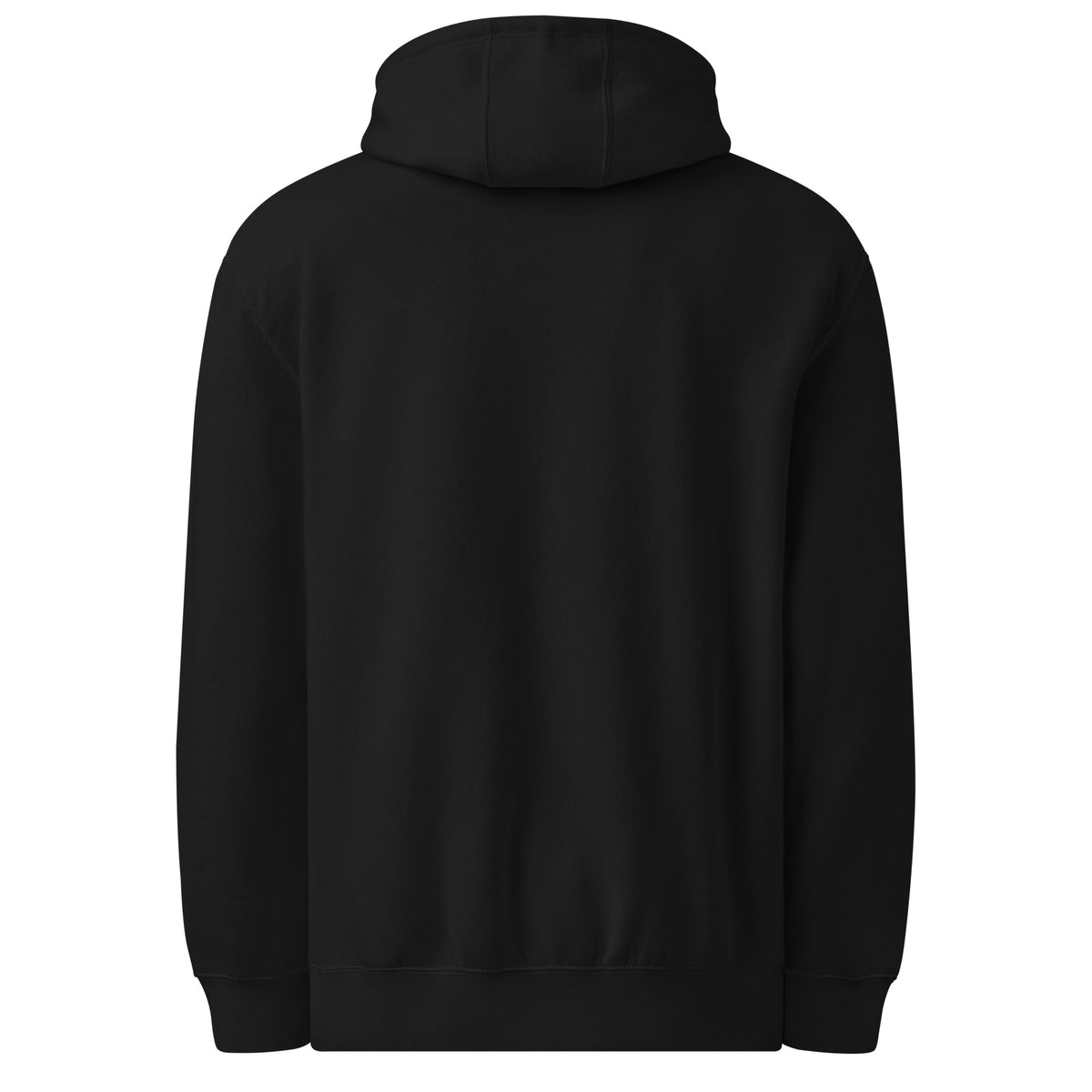 Unisex premium mid-weight hoodie, Black, back view