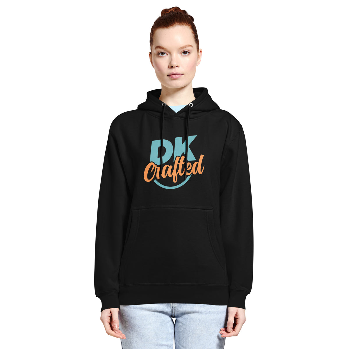 Unisex premium mid-weight hoodie, Black, front view