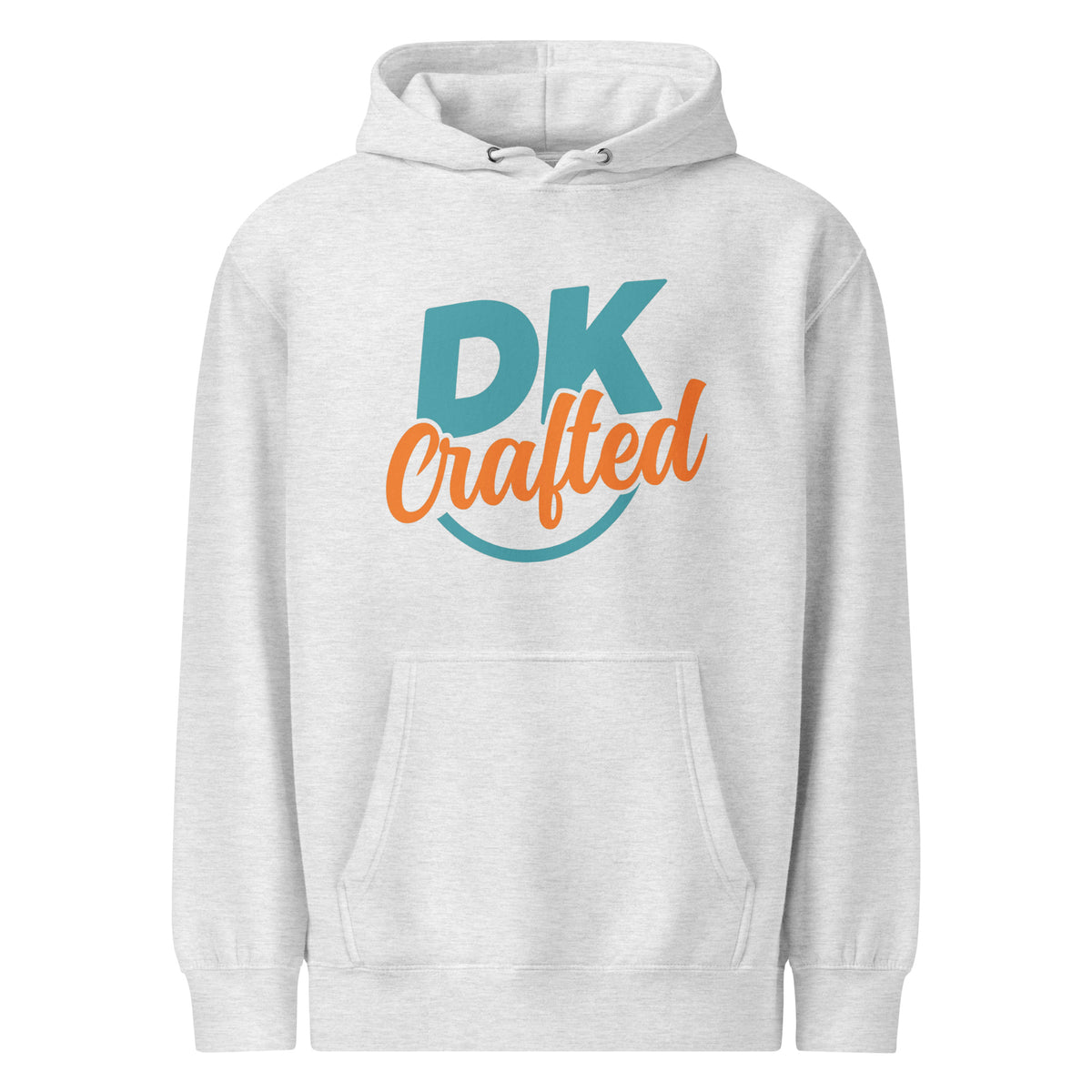 Unisex premium mid-weight hoodie, Heather Grey, front view