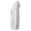 Unisex premium mid-weight hoodie, Heather Grey, left side view