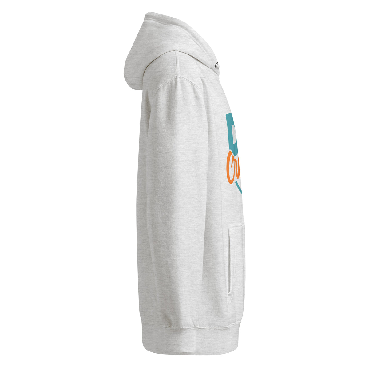 Unisex premium mid-weight hoodie, Heather Grey, right side view