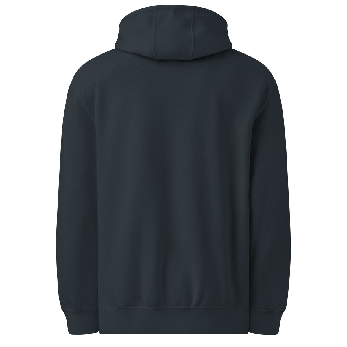 Unisex premium mid-weight hoodie, Navy, back view