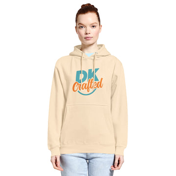 Unisex premium mid-weight hoodie, Sandshell, front view