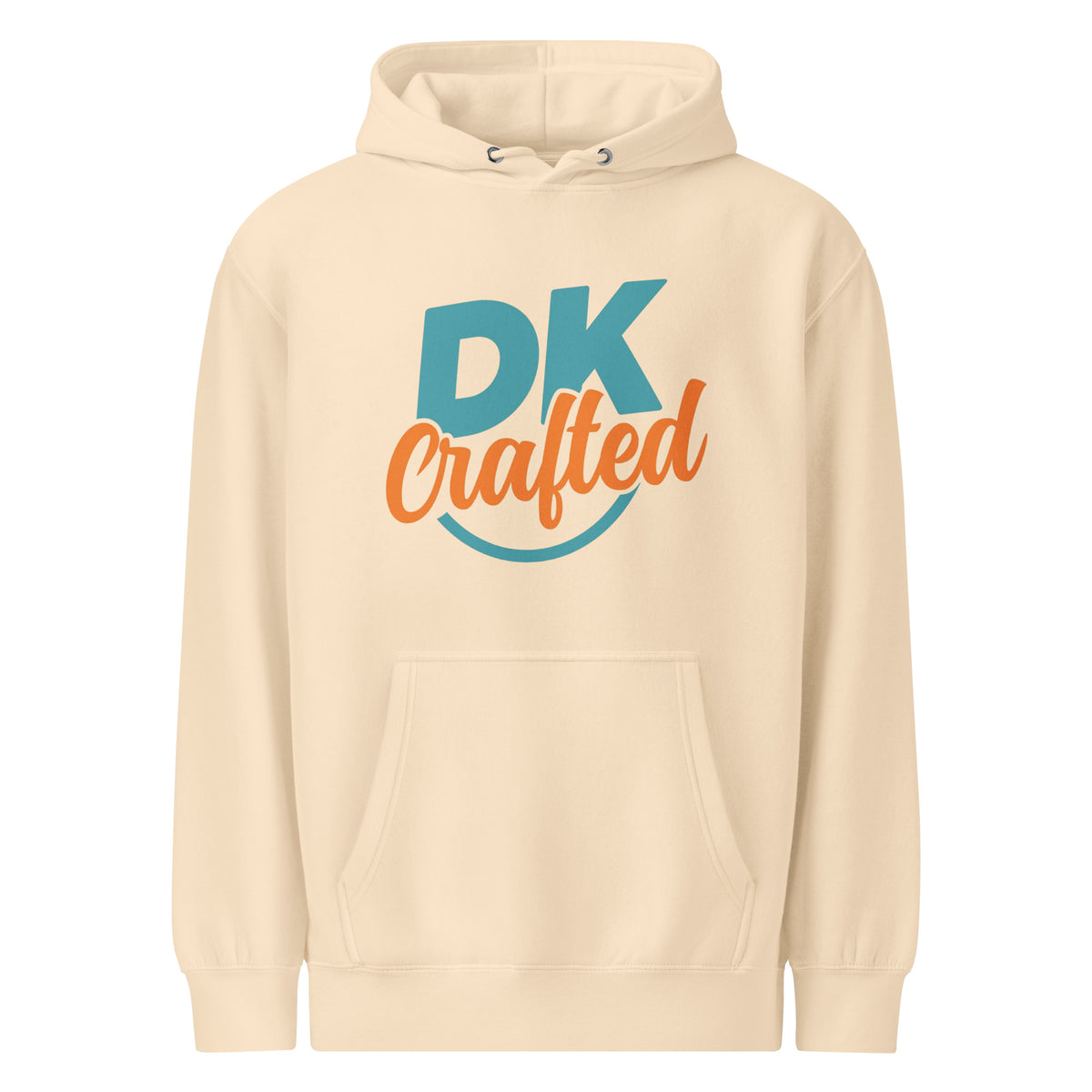 Unisex premium mid-weight hoodie, Sandshell, front view
