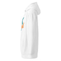 Unisex premium mid-weight hoodie, White, left side view