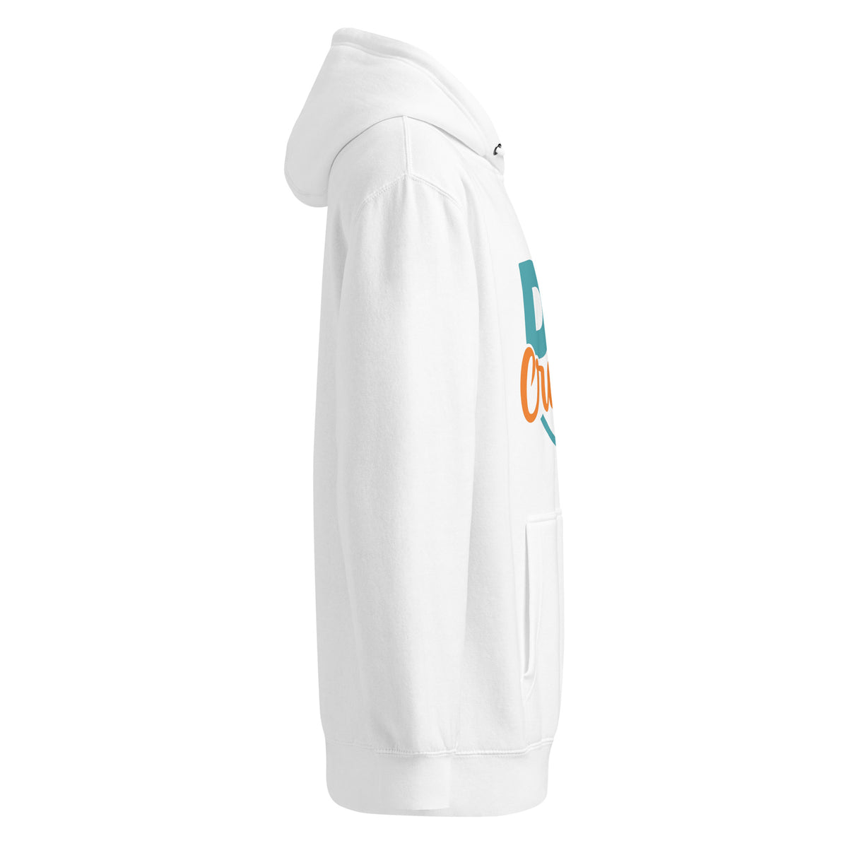 Unisex premium mid-weight hoodie, White, right side view