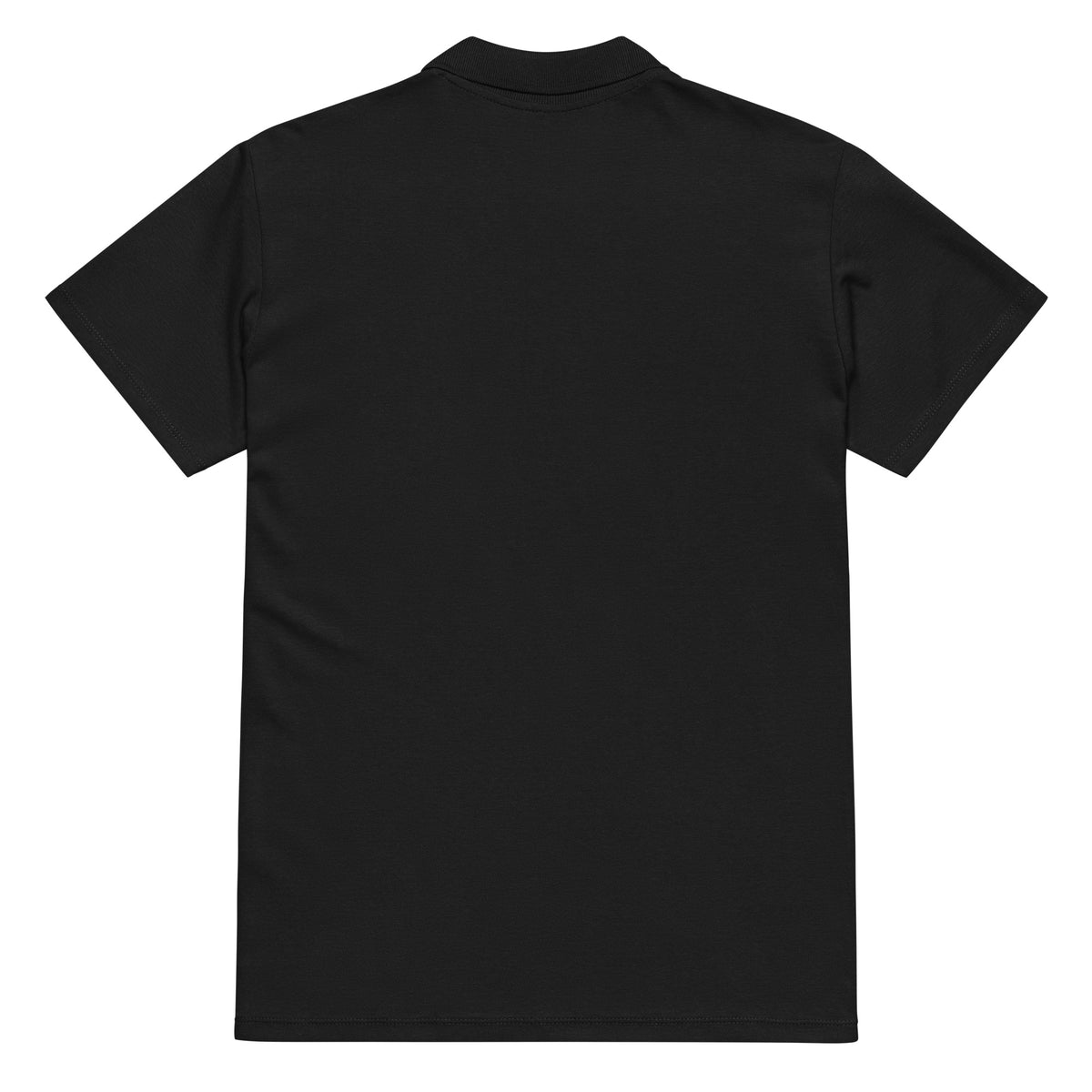 Premium pique polo shirt, Black, back view