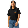 Premium pique polo shirt, Black, front view