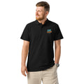 Premium pique polo shirt, Black, front view