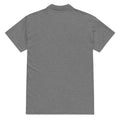 Premium pique polo shirt, Grey Melange, back view