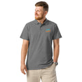 Premium pique polo shirt, Grey Melange, front view