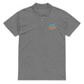 Premium pique polo shirt, Grey Melange, front view