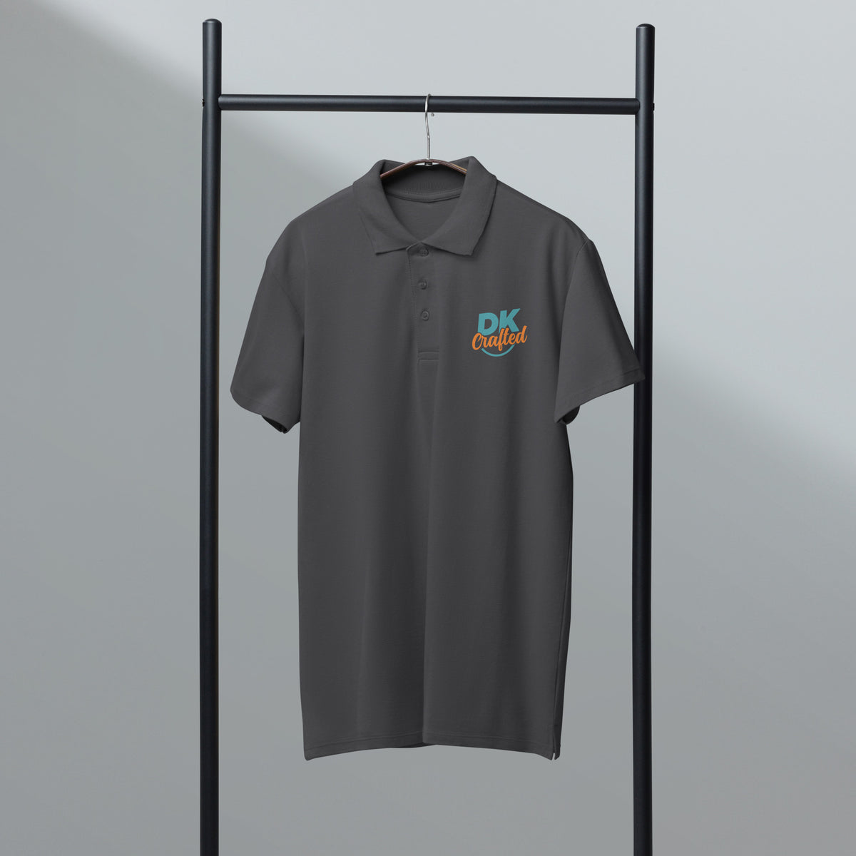 Premium pique polo shirt, Mouse Grey, front view