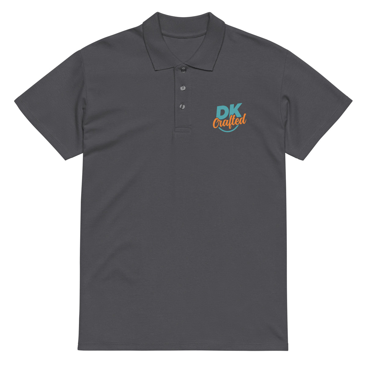 Premium pique polo shirt, Mouse Grey, front view