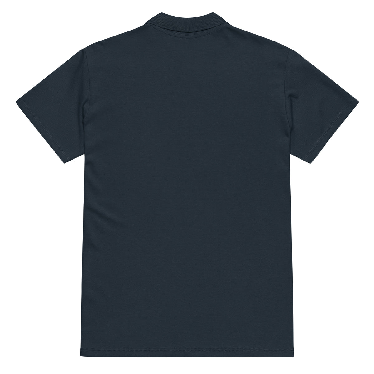 Premium pique polo shirt, Navy, back view