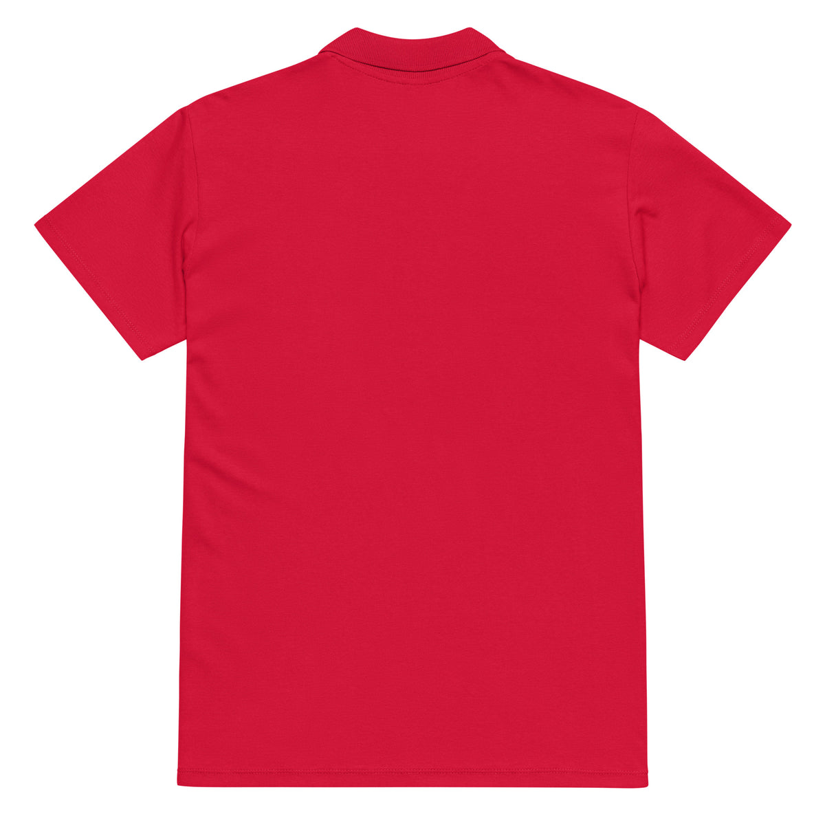 Premium pique polo shirt, Red, back view