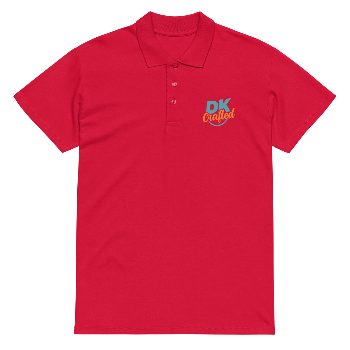 Premium pique polo shirt, Red, front view