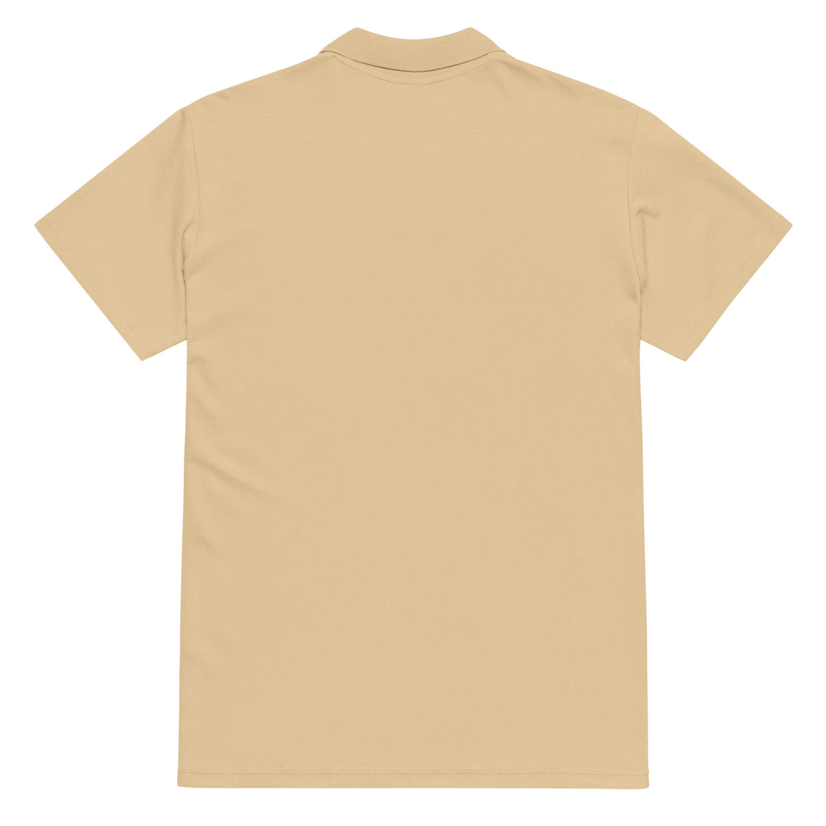 Premium pique polo shirt, Sand, back view