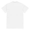 Premium pique polo shirt, White, back view