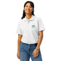 Premium pique polo shirt, White, front view