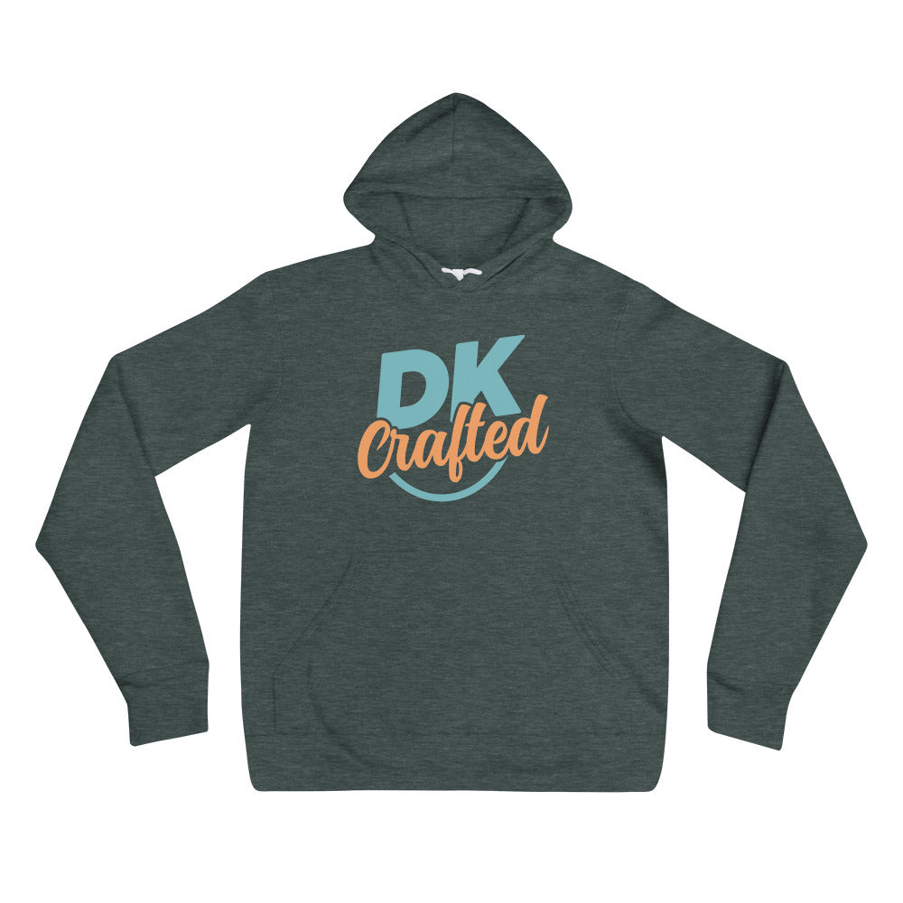 Soft and comfy unisex hoodie, Heather Forest, front view