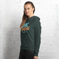 Soft and comfy unisex hoodie, Heather Forest, left front view