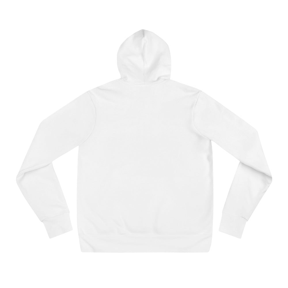 Soft and comfy unisex hoodie, White, back view