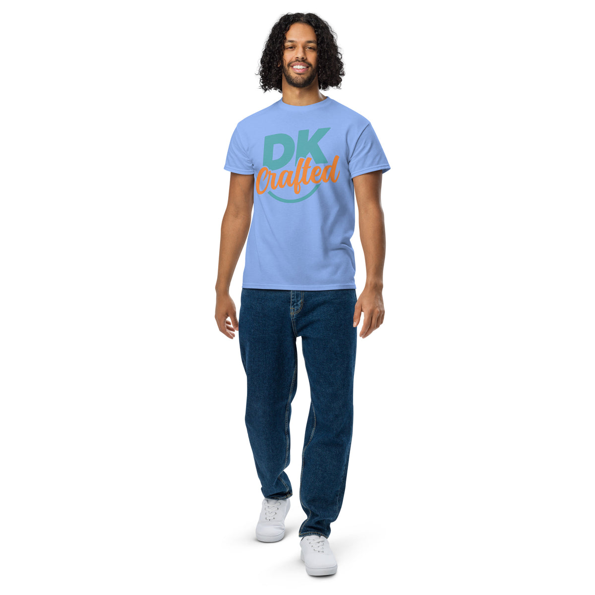 DryBlend T-Shirt in Carolina Blue, front view