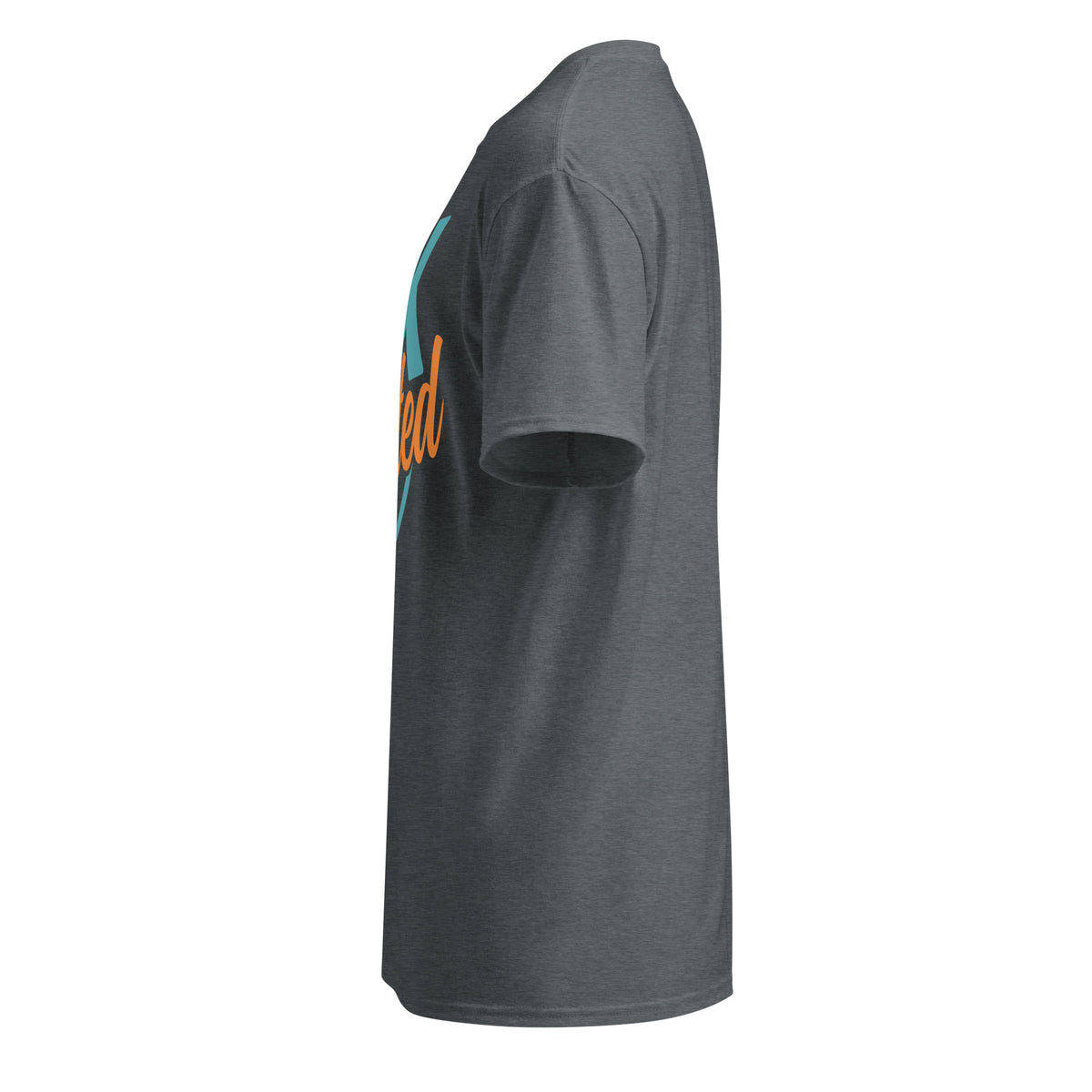DryBlend T-Shirt in Dark Heather, left side view
