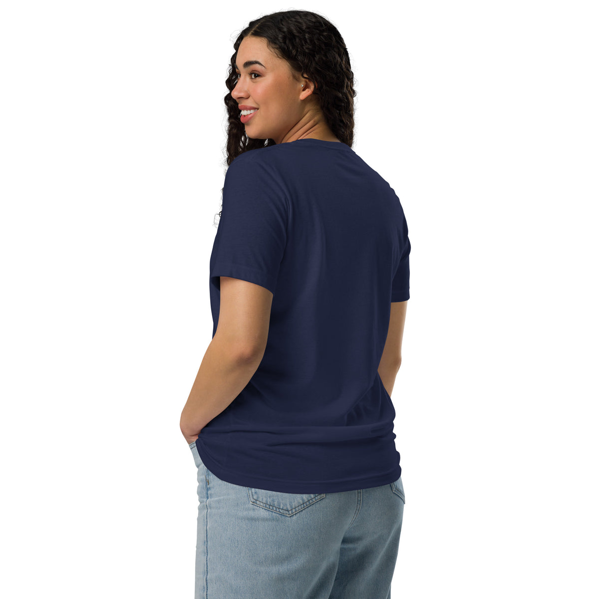 Unisex staple eco t-shirt, Navy, back view