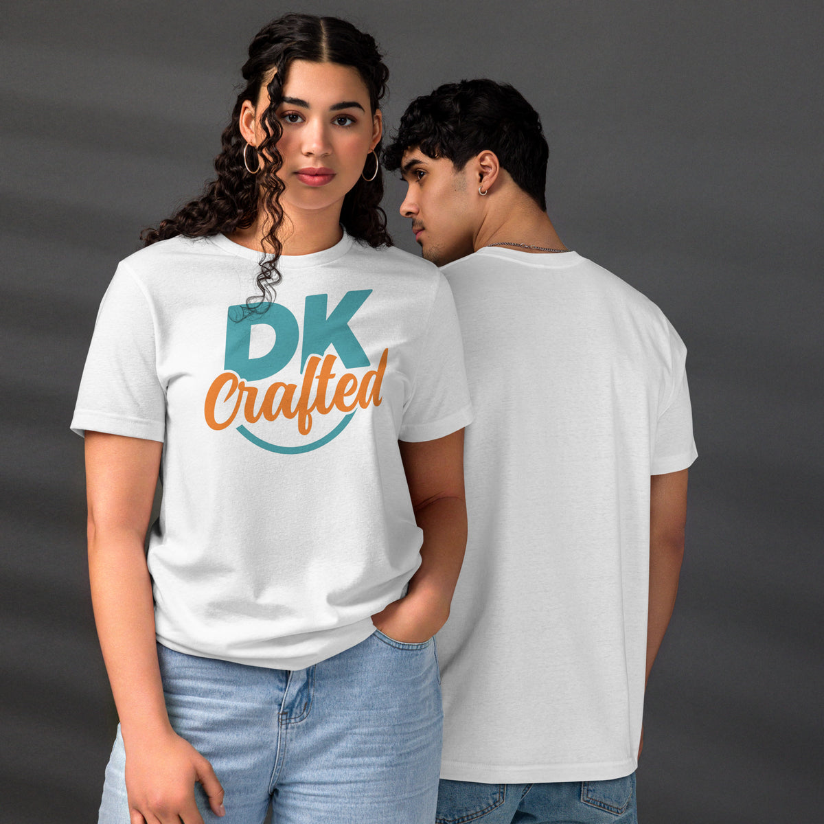 Unisex staple t-shirt, White, front and back view