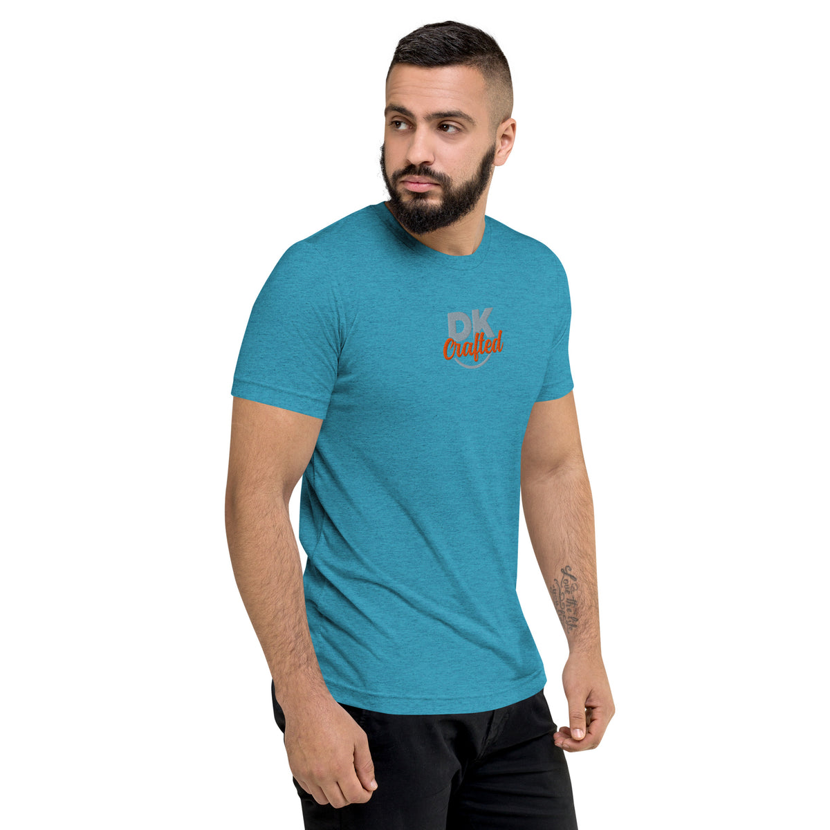 Short sleeve t-shirt, Aqua Triblend, right front view