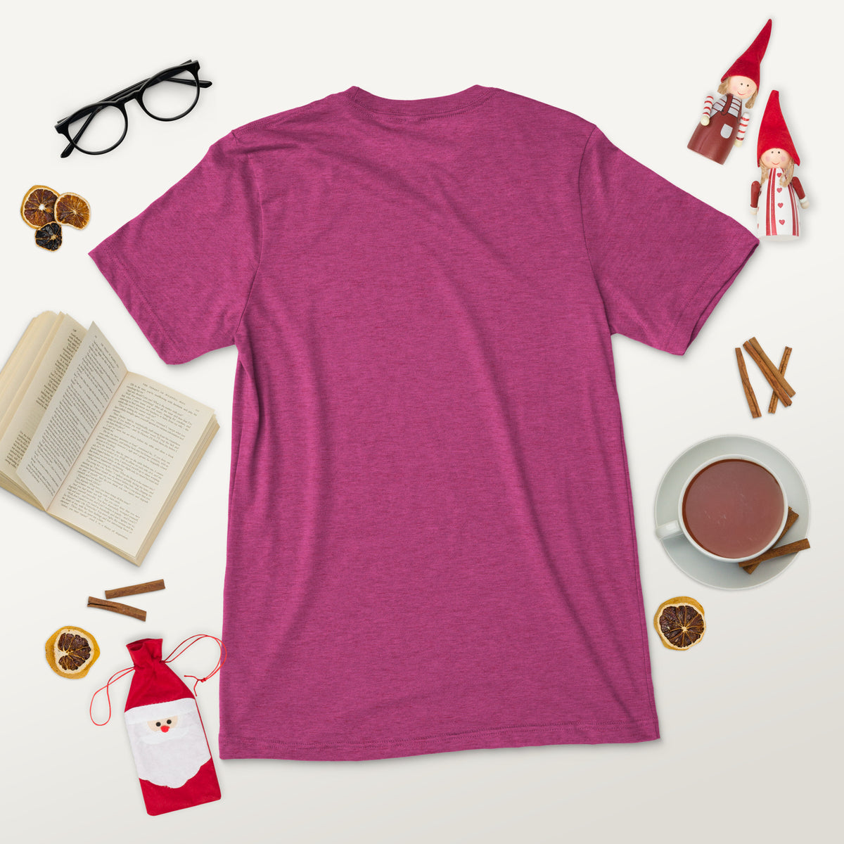 Short sleeve t-shirt, Berry Triblend, back view
