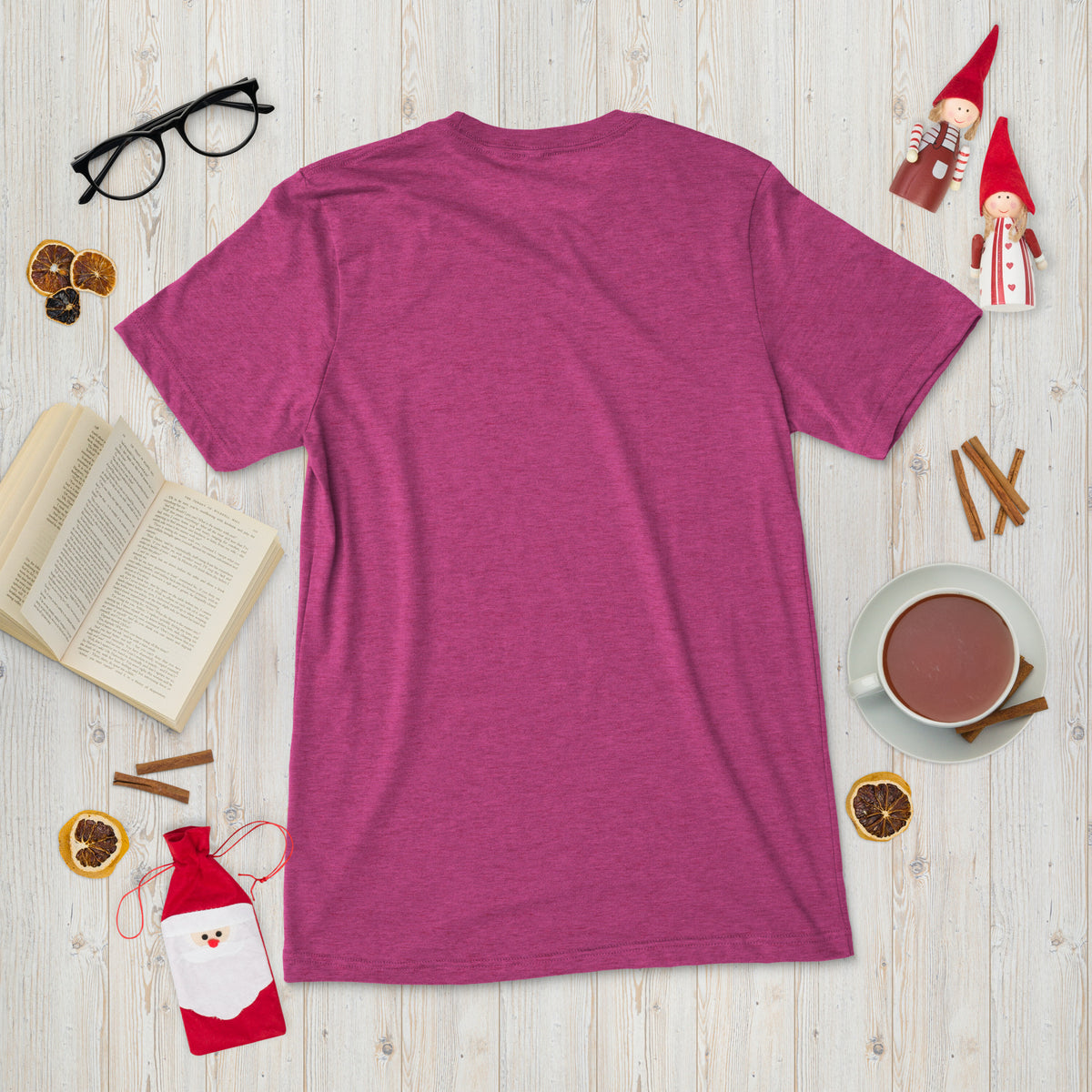 Short sleeve t-shirt, Berry Triblend, back view