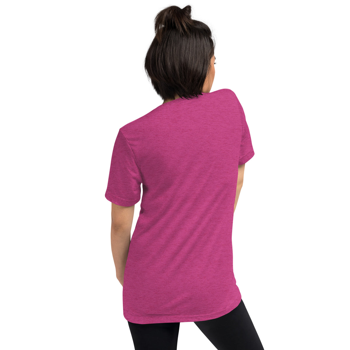 Vintage Tri-Blend Short Sleeve T-shirt, Berry Triblend, back view