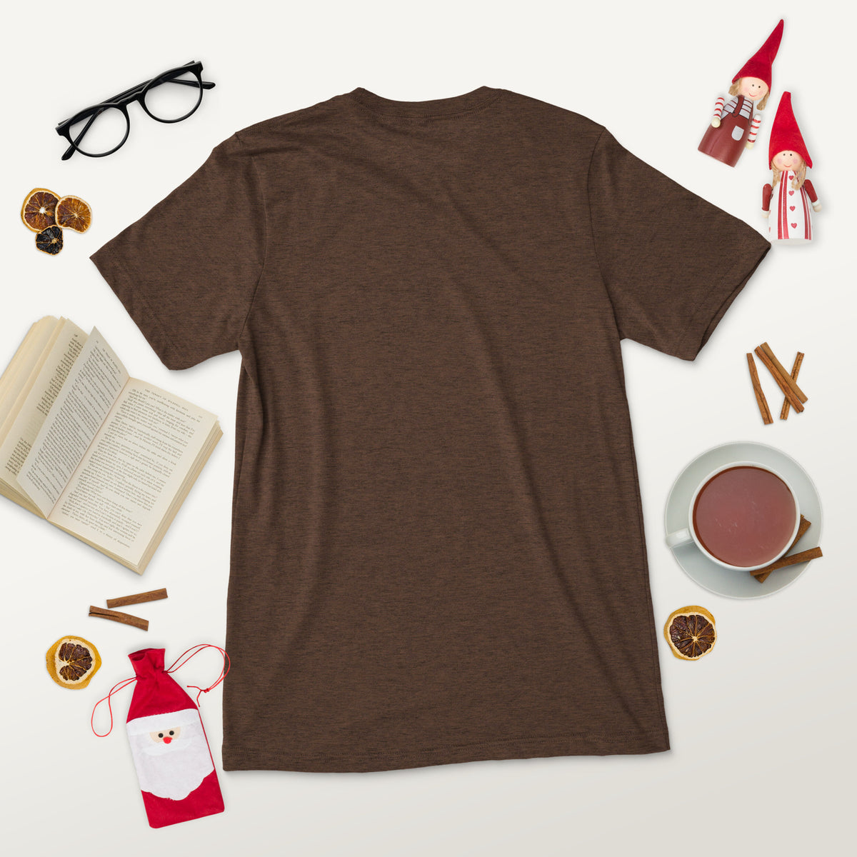 Short sleeve t-shirt, Brown Triblend, back view