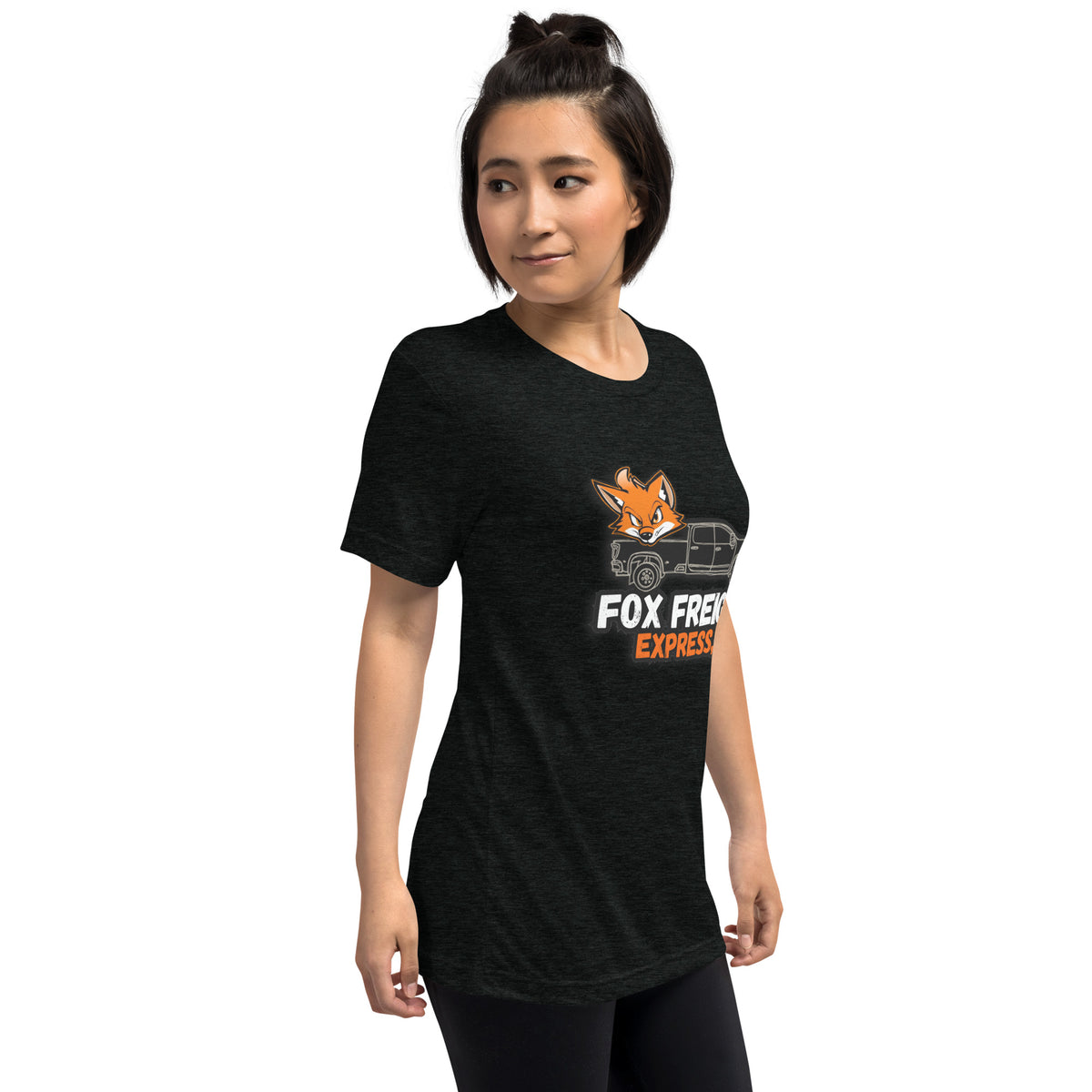 Vintage Tri-Blend Short Sleeve T-shirt, Charcoal Black Triblend, right-front view