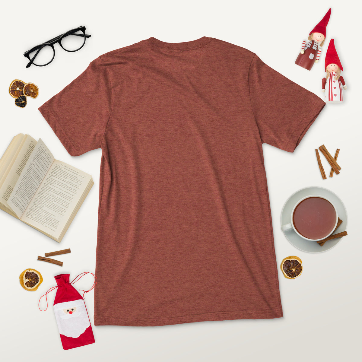 Short sleeve t-shirt, Clay Triblend, back view