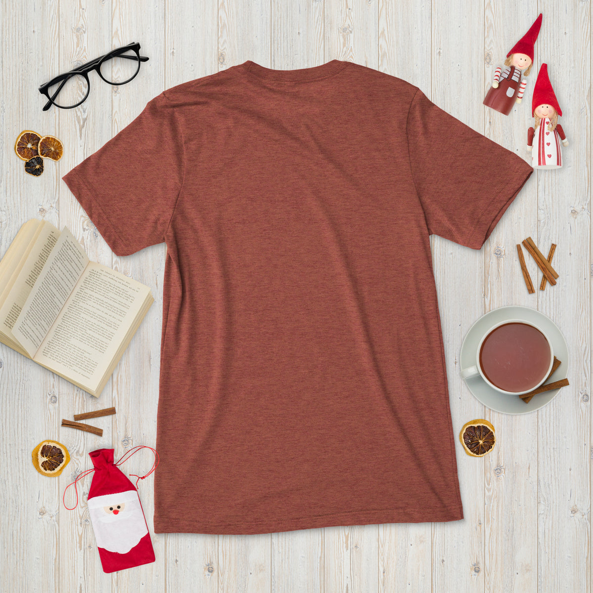 Short sleeve t-shirt, Clay Triblend, back view