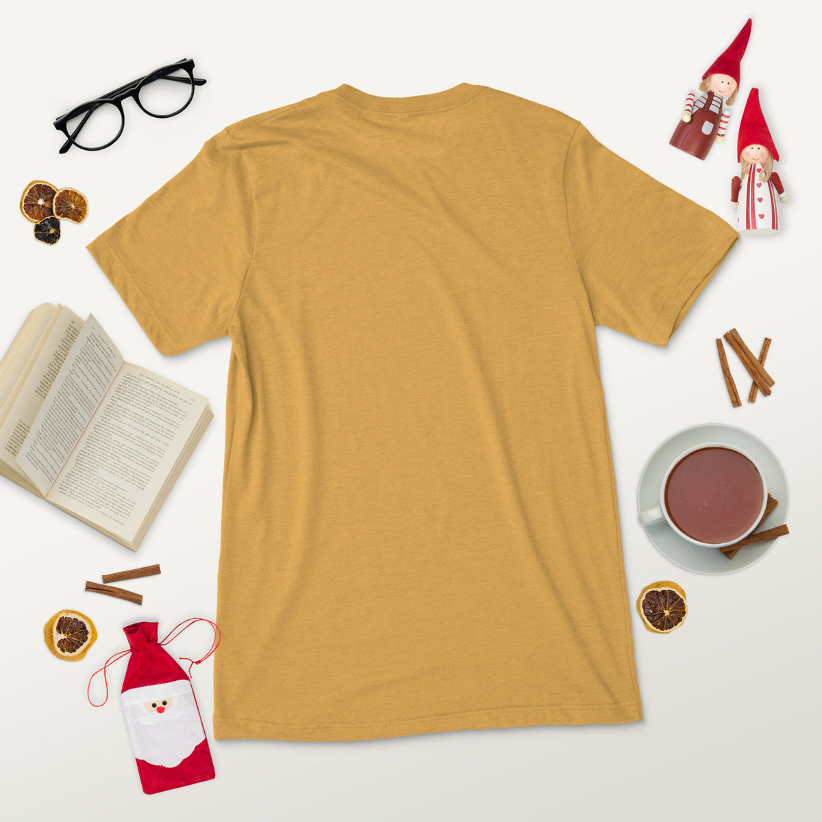 Short sleeve t-shirt, Mustard Triblend, back view