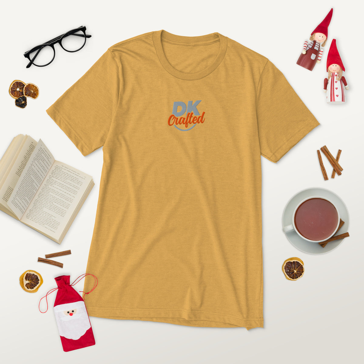 Short sleeve t-shirt, Mustard Triblend, front view