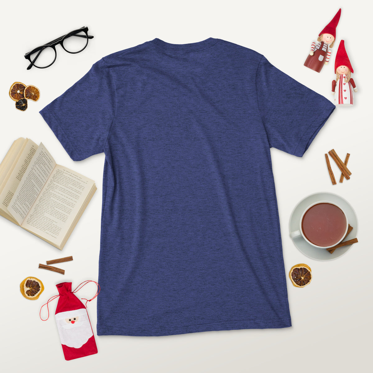 Short sleeve t-shirt, Navy Triblend, back view