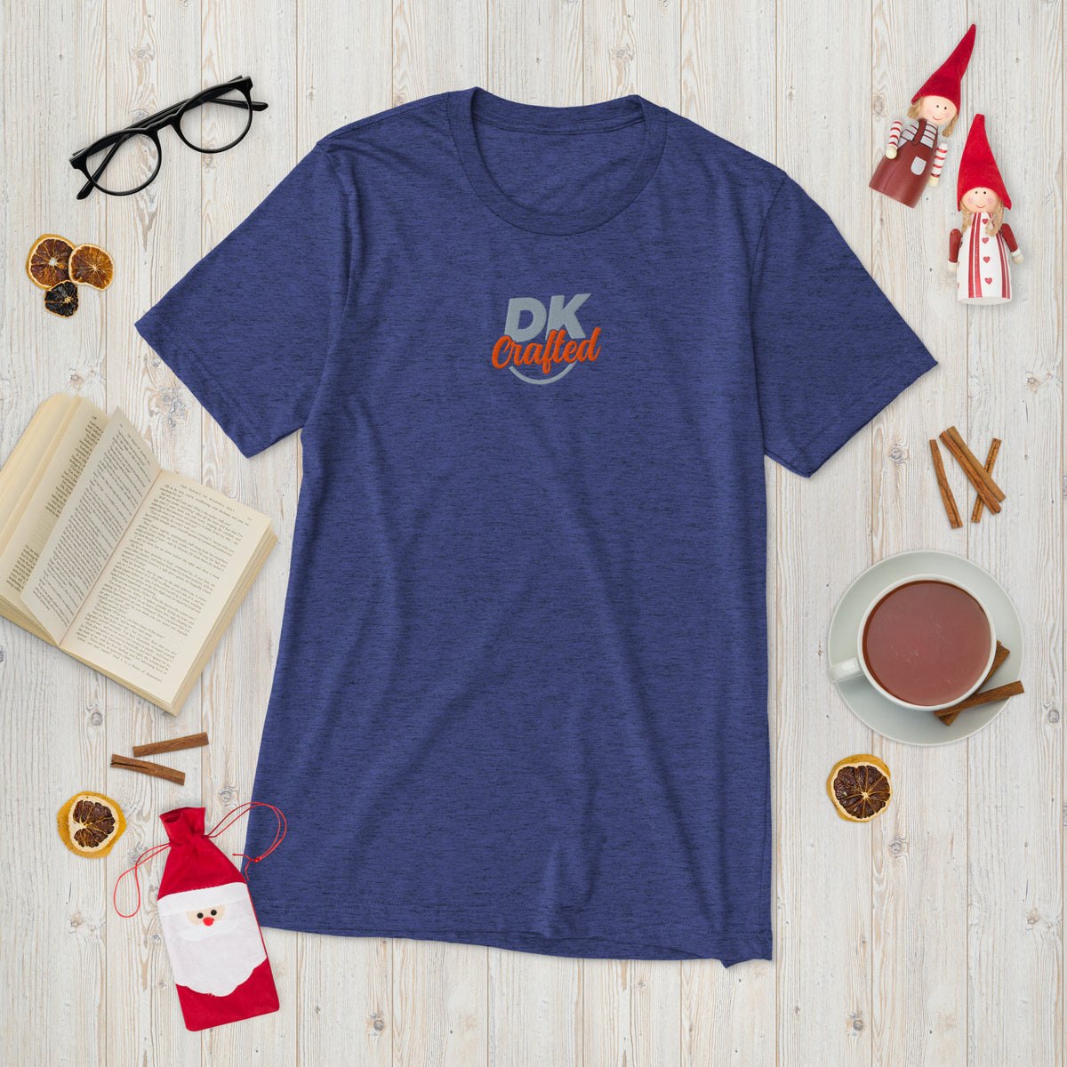 Short sleeve t-shirt, Navy Triblend, front view