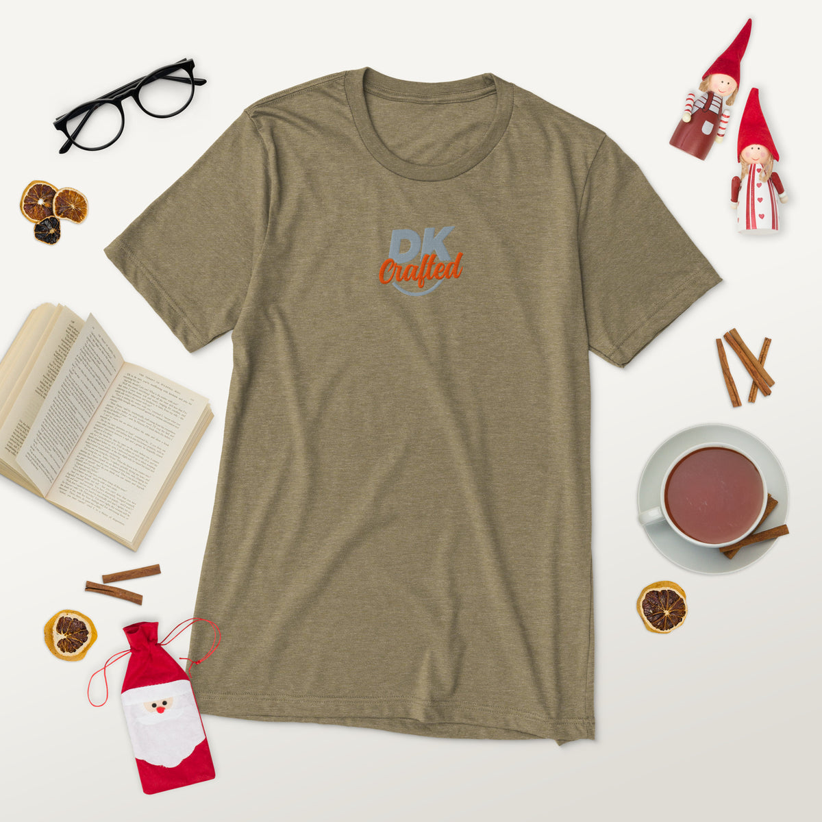 Short sleeve t-shirt, Olive Triblend, front view