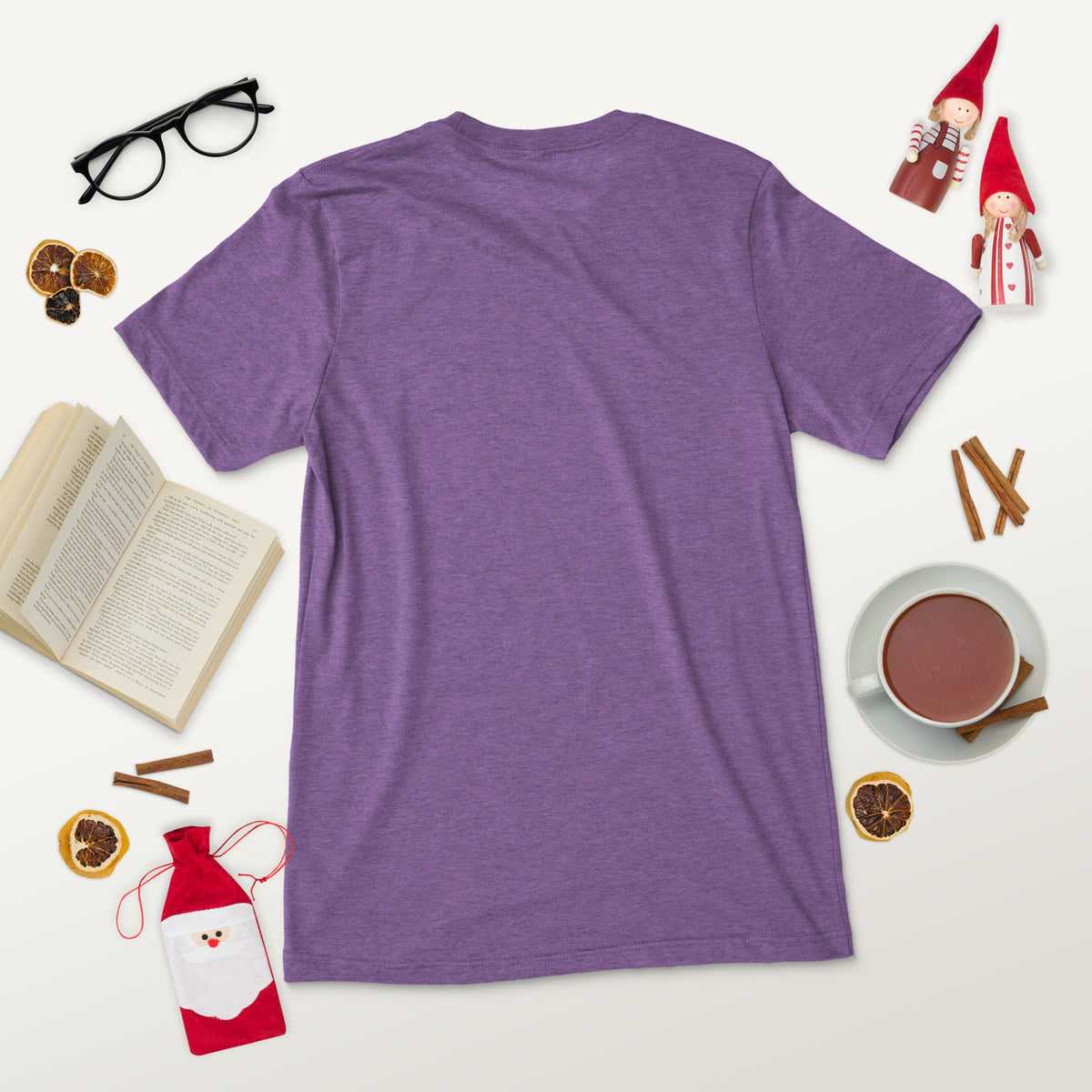 Short sleeve t-shirt, Purple Triblend, back view