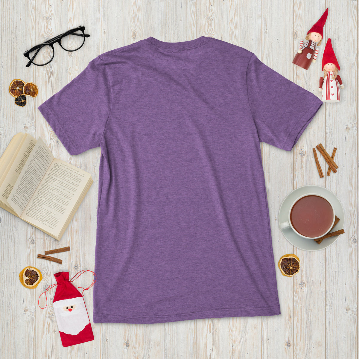 Short sleeve t-shirt, Purple Triblend, back view