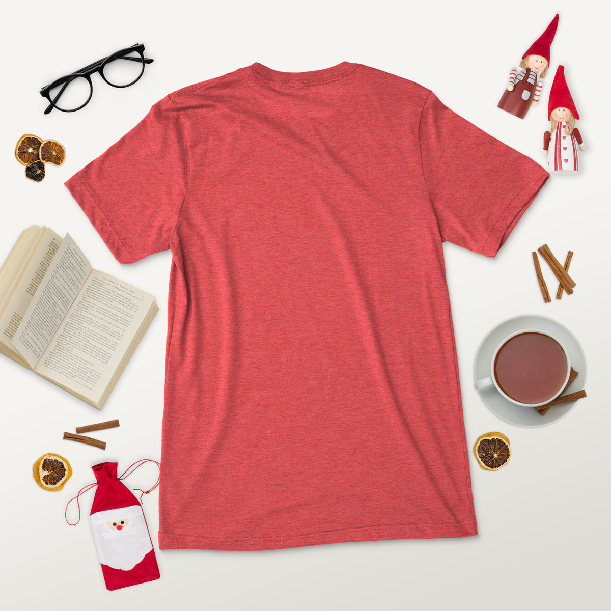Short sleeve t-shirt, Red Triblend, back view